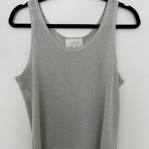 90s Vintage Cache Silver Lurex Tank